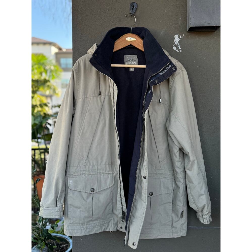 Vintage Pacific Trail Large Heavyweight Barn Coat Outdoor Jacket Fleece Beige